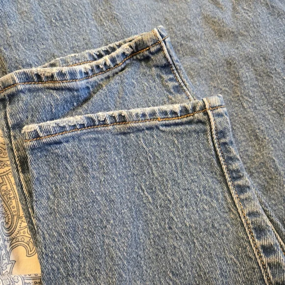 Women's Levi's Blue Denim Wedgie Straight Leg Fit Button Fly Ankle Jeans 28 - Picture 8 of 14